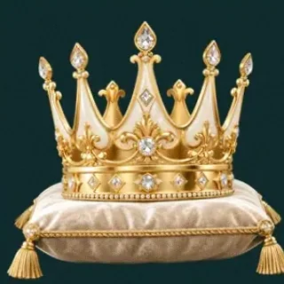 Gold crown on cushion — Rich Prize